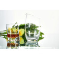 Clear Thick Glass Slanted Wine Decanter.